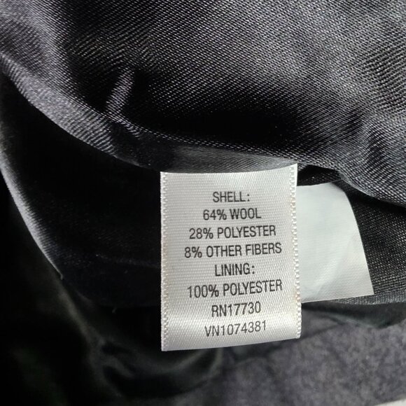 Womens Gray Merona Wool Blend Peacoat Double-Breasted Fully Lined Size L - Picture 3 of 6